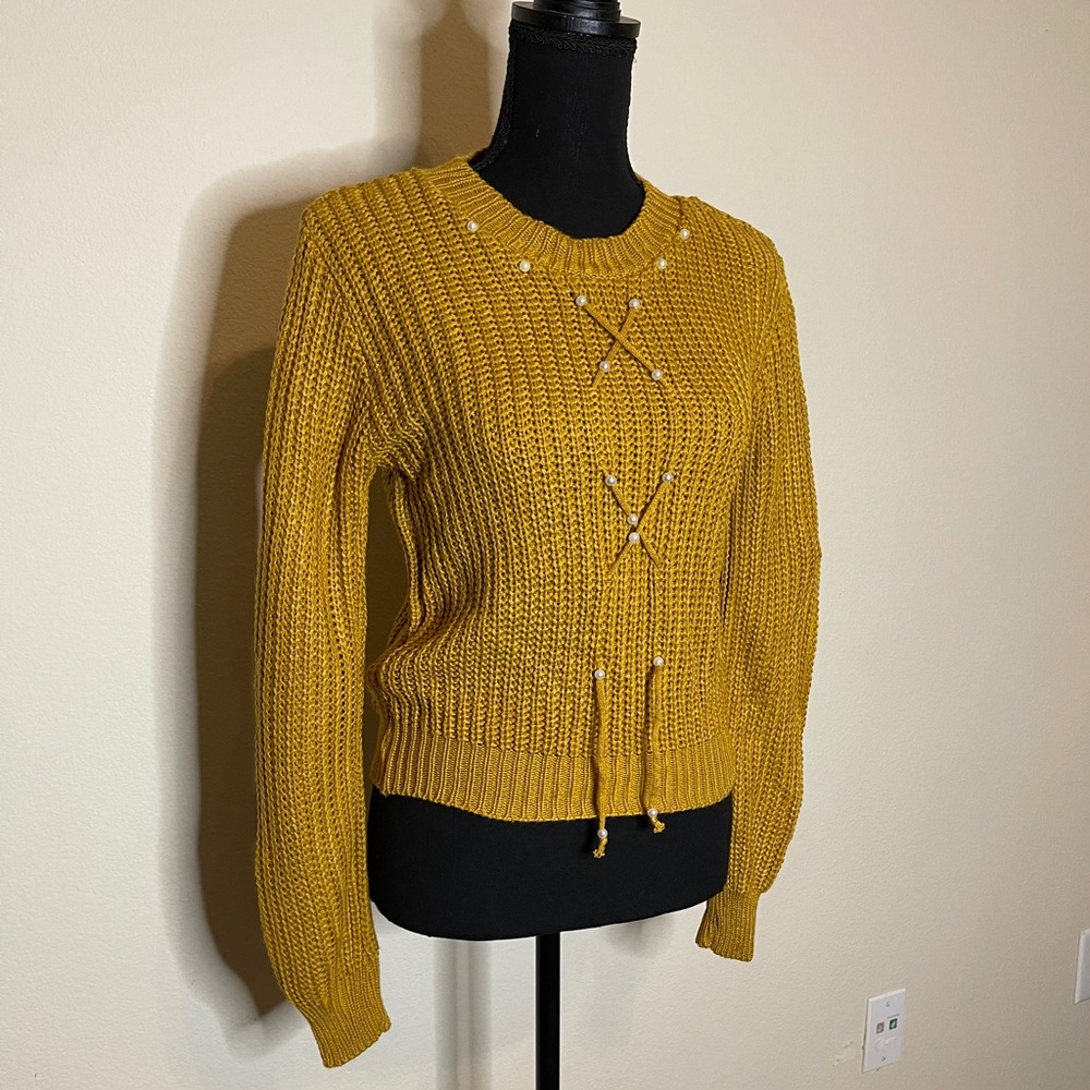 Unique Yellow Knitted Sweater